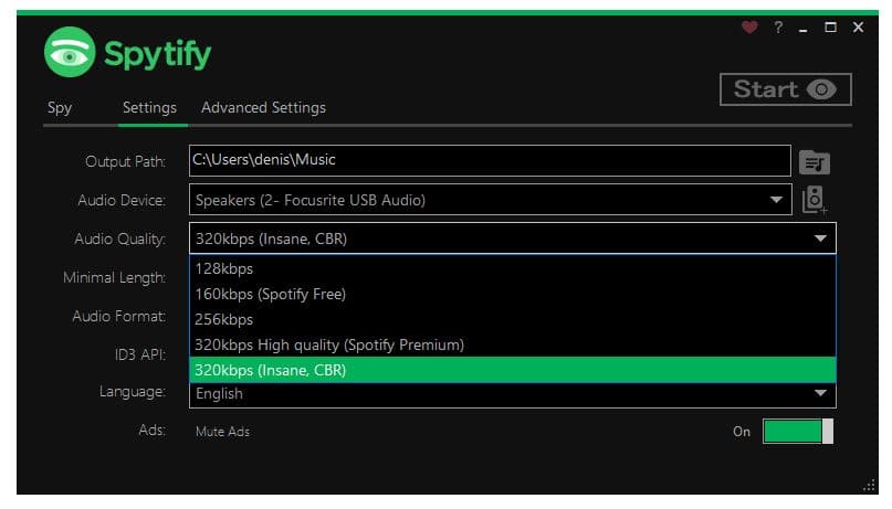 Look at that glorious 320kbps Constant Bitrate Setting